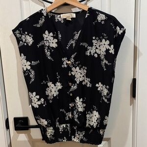 Michael Kors Floral Black and White Women's Top